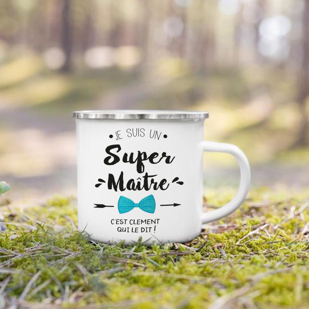 French Print Mugs Creative Coffee Cups Drinks Water Enamel Cup School Handle Drinkware Gifts for Maitresse/Maitre/Atsem/Aesh/Avs