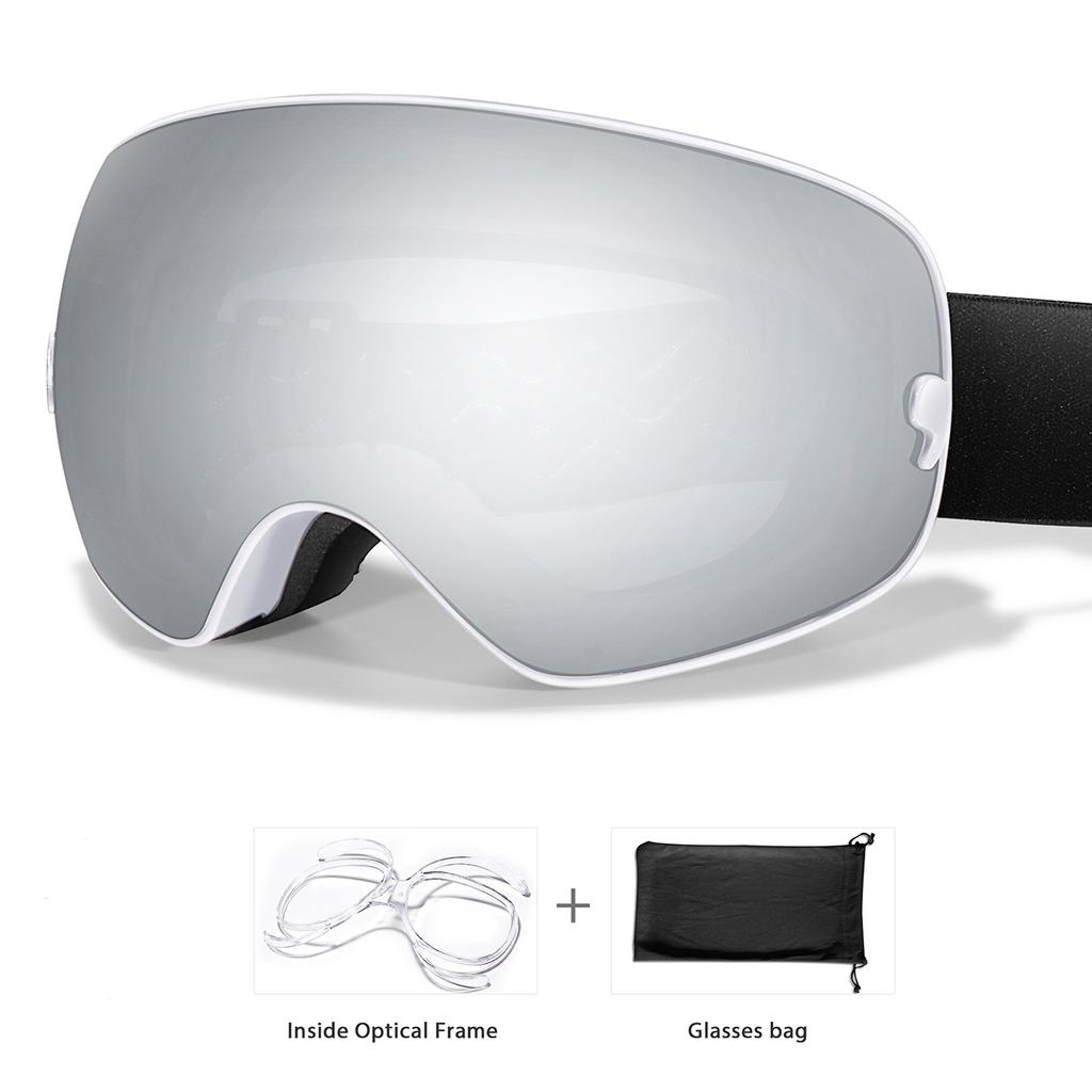 Anti-Fog UV400 Snowboard Goggles for Men Women Outdoor Sports Ski Mask Cycling Glasses with Replacement Lens Christmas Gift