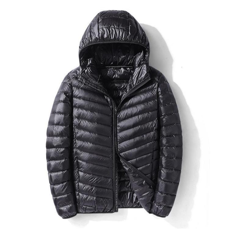New Arrival Ultra Light Thin Men White Duck Down Jacket with Hood Casual Coat Winter Autumn Outerwear