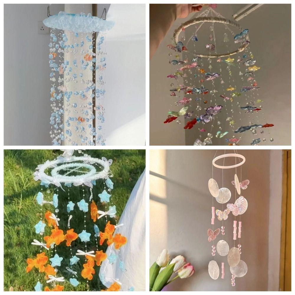Koi Butterfly Wind Chimes Material Kit Home Decor Accessories Hanging Ornaments Courtyard