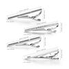 4-Piece Men's Simple Silver Enamel Tie Clip Set for Business Shirts