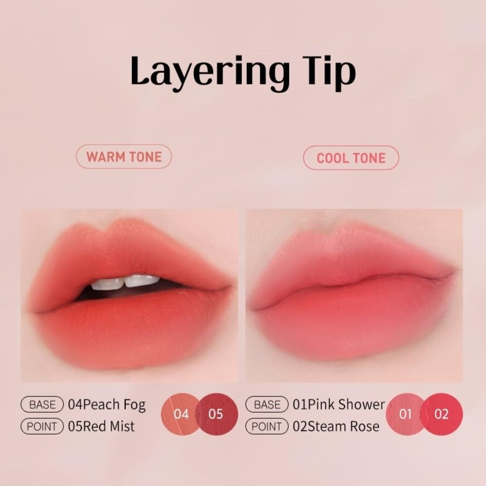 MACQUEEN NEWYORK Puder Matter Lippenstift Lippenstift Matt Hochpigmentiert Hohe Haftung Farbecht Koreanische Kosmetik Rot Rot 3,5g Langanhaltend (#05
