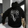 Gothic Hoodies für Herren Satanischer Horror Print Pullover 666 Zahl Streetwear 2025 Trendy Herbst Winter Warm Lässiges Sweatshirt