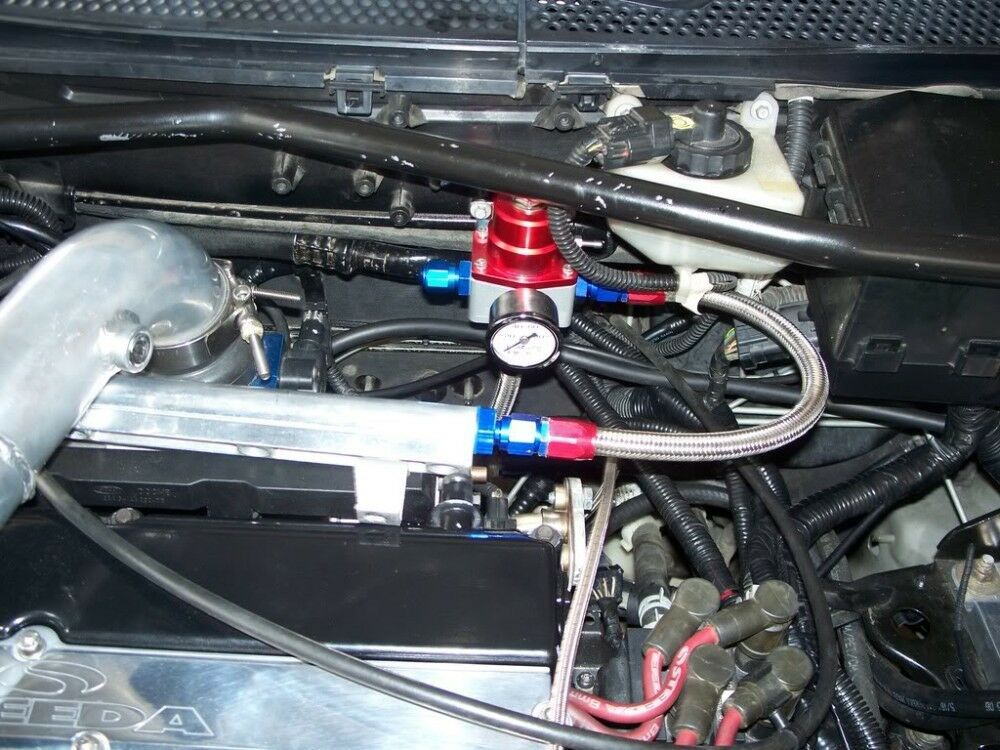 Universeller Metall Einstellbarer Kraftstoffdruckregler + 160psi Manometer AN 6 Anschlussende