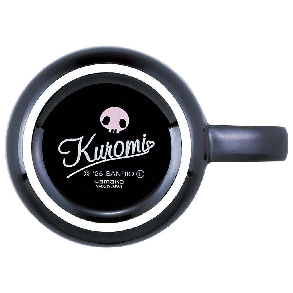 Sanrio Characters (SANRIO) Mug, 350ml, Diameter: Approx. 9 X 8cm, Kuromi Dot Design, Microwave Safe, Made In Japan, Black, SAN182-11