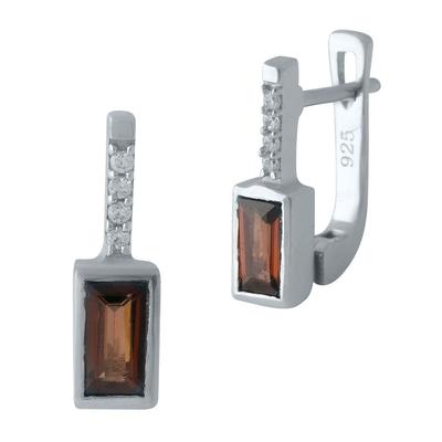 Silver Earrings with Natural Garnet 1.092ct (1972656)