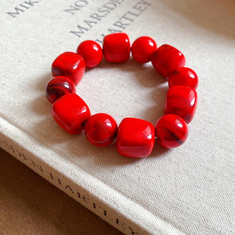 Acrylic Irregular Square Round Beaded Bracelet For Women European And American Simple Bracelet Korean Fashion Hand Accessories