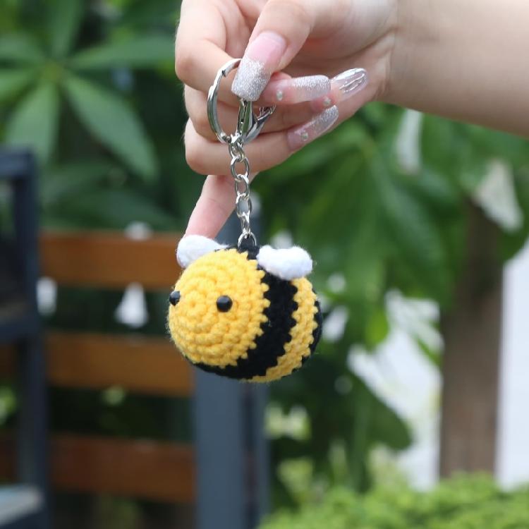 Cotton Cute Keychain 3D Crochet Handmade Animal Keyring Handbag Bag Purse