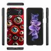Devil Fear, Red Eye Dense Phobia Phone Case For Samsung Z Flip 6 7 5G Z Flip 5 Galaxy Z Flip 3 4 5G ZFlip Shockproof Hard Cover