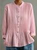 Spring and Summer New Women's Casual Long-sleeved Pleated Shirt Europe and America