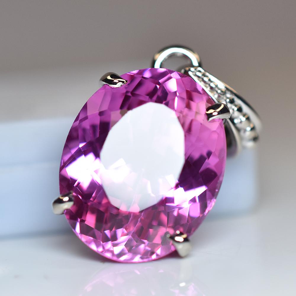 26.95 Ct Pink Tourmaline 925 Sterling Silver Natural Pendant CERTIFIED Gemstone my.pd.19-k
