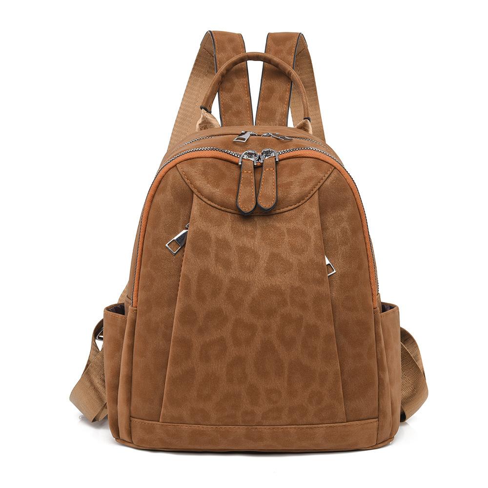Ghiozdan nou rucsac de damă damă 1011 toamnă și iarnă retro imprimeu leopard ghiozdan mic geantă pentru navetă călătorii en-gros