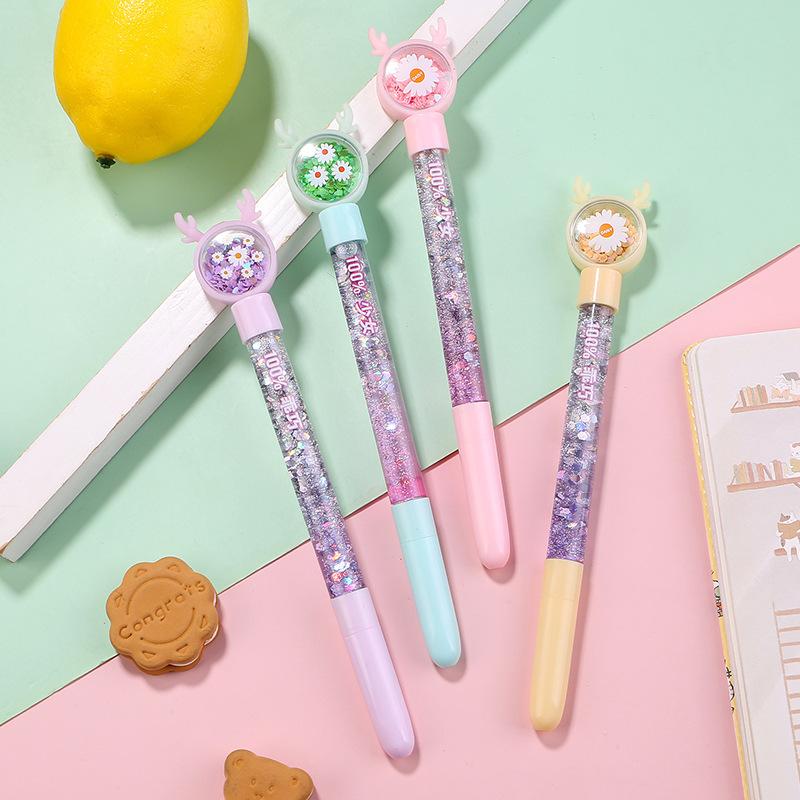 1Pc Glitter Sequin Rabbit Butterfly Moon Shape Comfortable Grip Stationery School Office Supplies Student Prize Gift Writing Tools Holiday Gift Novelt