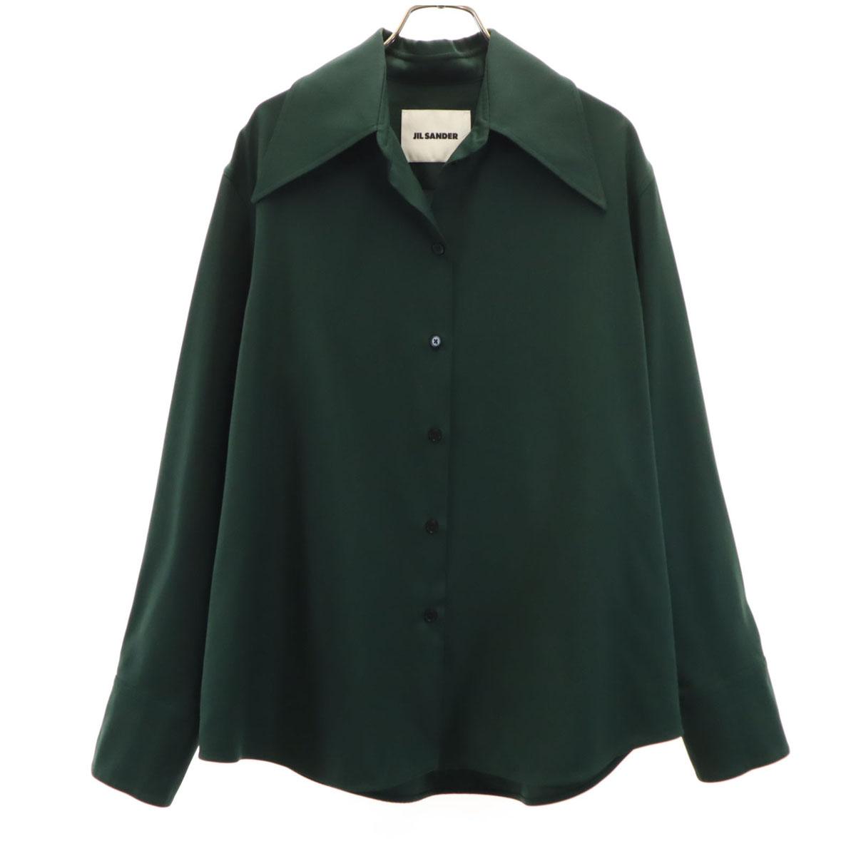 

JIL SANDER сделано в Италии Рубашка с длинным рукавом 34 Насыщенно-зеленый Женщины Б/У