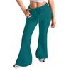 Ladies Fashion Loose Draw String Waist Solid Color Cargo Pants Leisure Flares