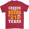 Maglietta Unisex Divertente per il 21° Compleanno, 21 Anni, Alcool, 100% Cotone