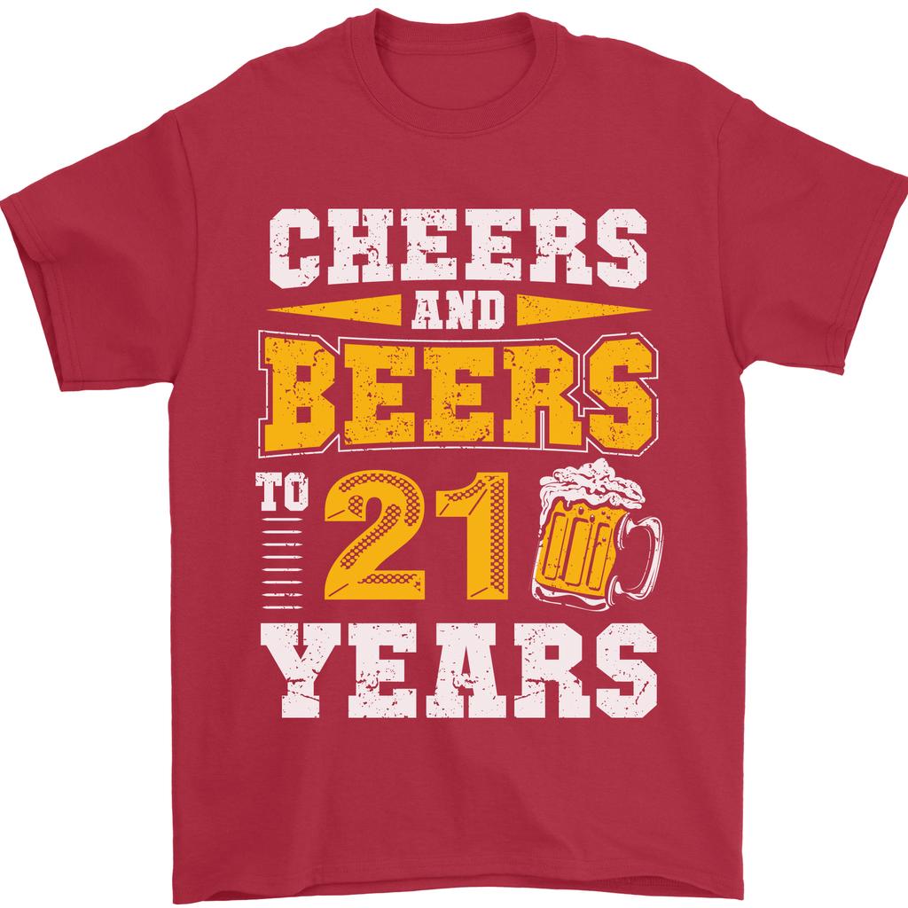 Maglietta Unisex Divertente per il 21° Compleanno, 21 Anni, Alcool, 100% Cotone