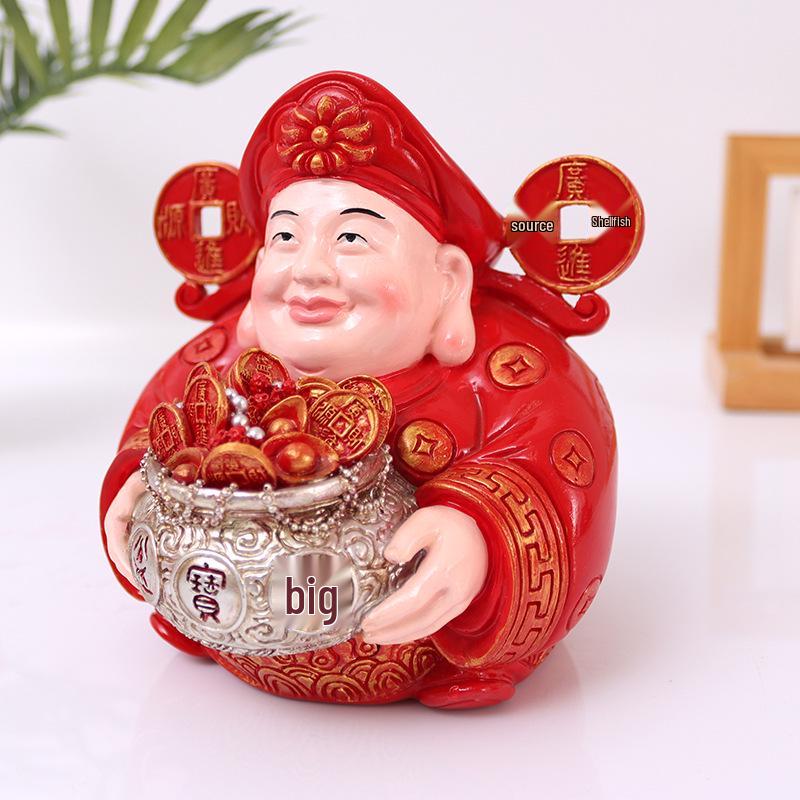 Gott des Reichtums Buddha Harzfigur - Heimdekoration & Geschenk