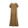 Lemaire Short Sleeve Long Dress Brown Side Pocket Women Used