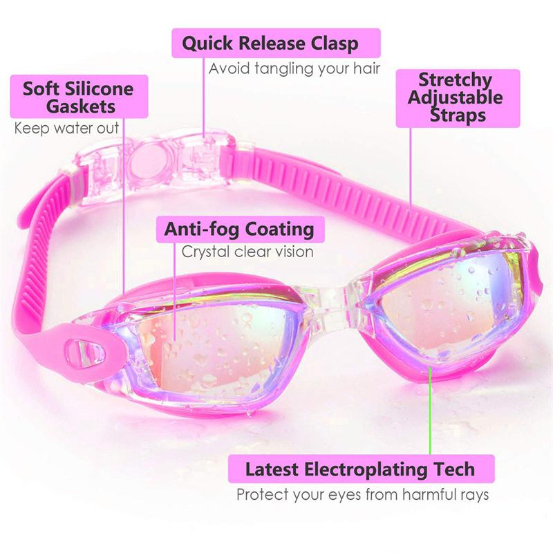 Professional Swimming Goggles Glasses Men Women Waterproof Anti-Fog UV Protection Adjustable Swim Eyewear Pool Diving Glasses