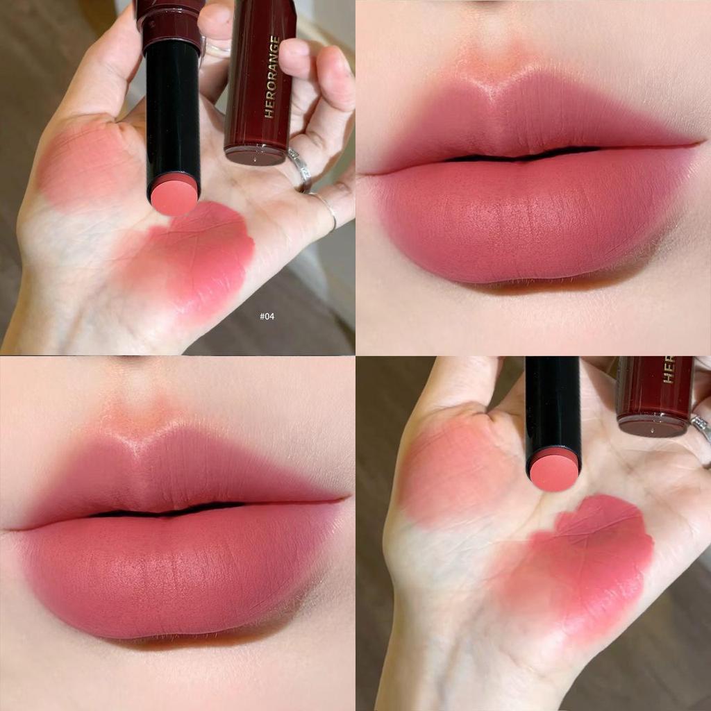 HERORANGE Sweet Shadow Soft Mist Matte Velvet Lipstick - Long-lasting, Non-fading, Whitening Effect