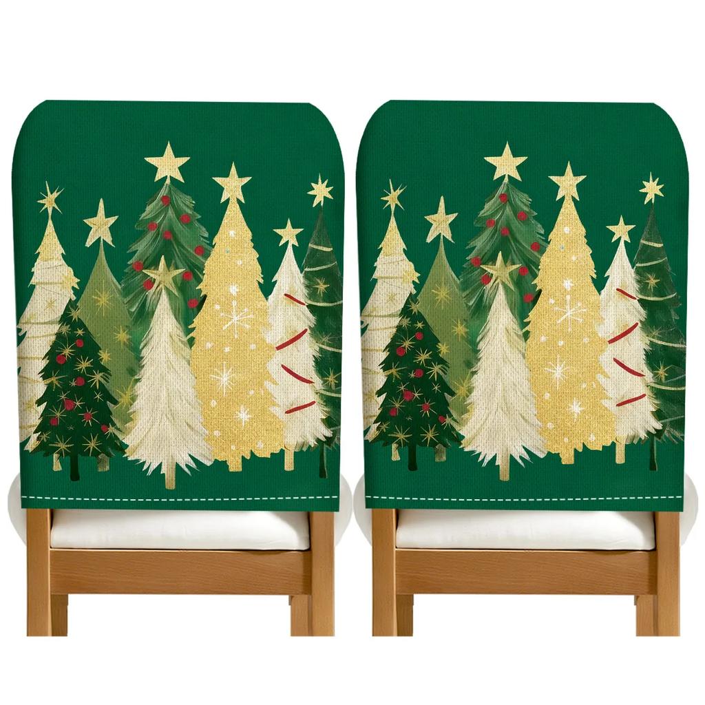 2/4/6pcs/set 45x55cm Green Christmas Tree Chair Cover Table Decoration Dining Seat Chair Covers Dining Room Bar Party Banquate