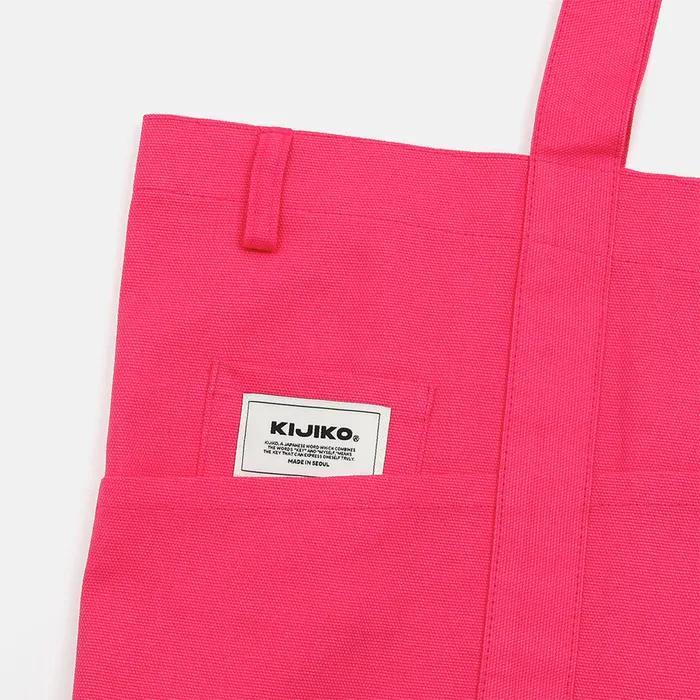 Ke906. Angled Pocket Utility Tote Hot Pink