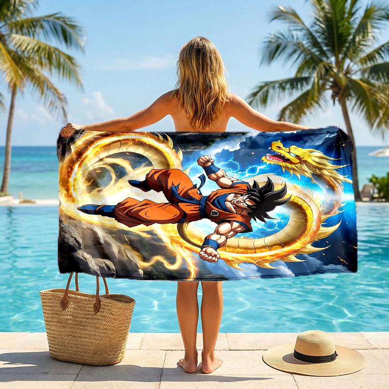 Goku Fashion Beach Towel: Ideal for Summer Adventures Soft, Absorbent and Quick Drying Suitable for Swimming and Bathing