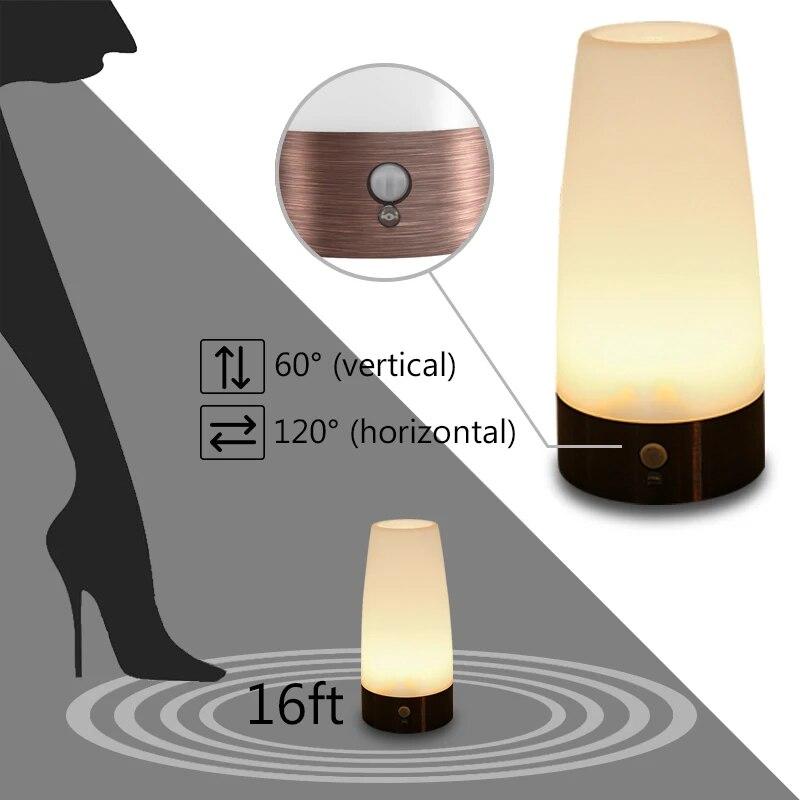 Wireless Induction LED Night Light Bedside Reading Camping Lamp With Motion Sensor On/off Switch for Children Kids Birthday Gift