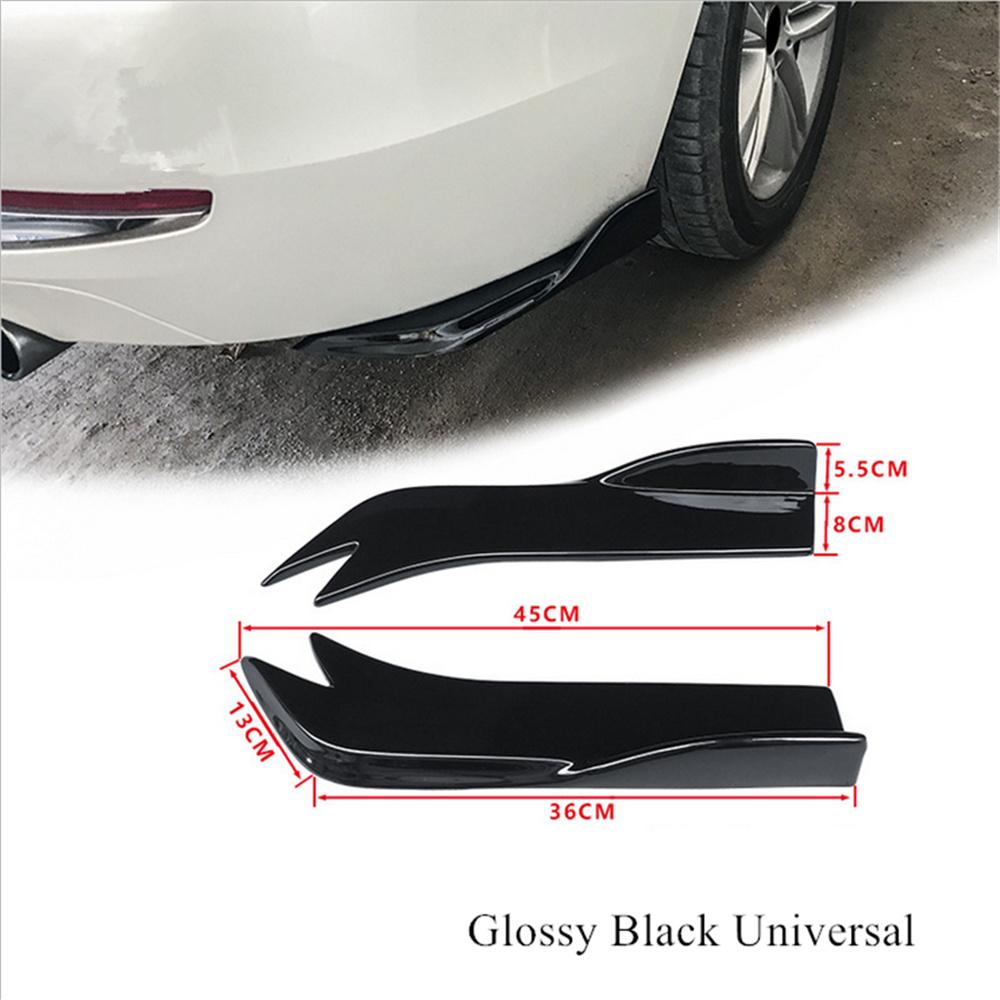 Universal Car Rear Bumper Spoiler Canards Fins Anti-Crash Diffuser Lip Wrap Kits