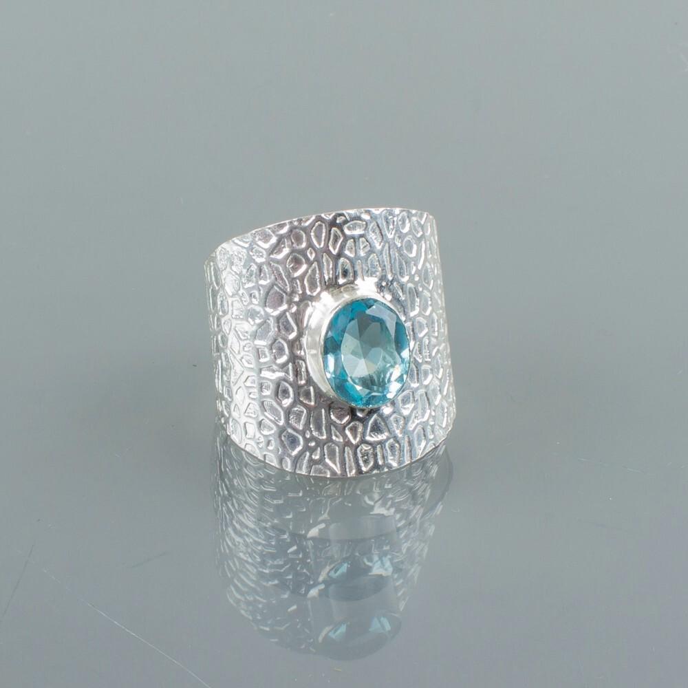 Sky Blue Topaz Gemstone 925 Sterling Silver Handmade Jewelry Ring Gift For Her RR-17-6