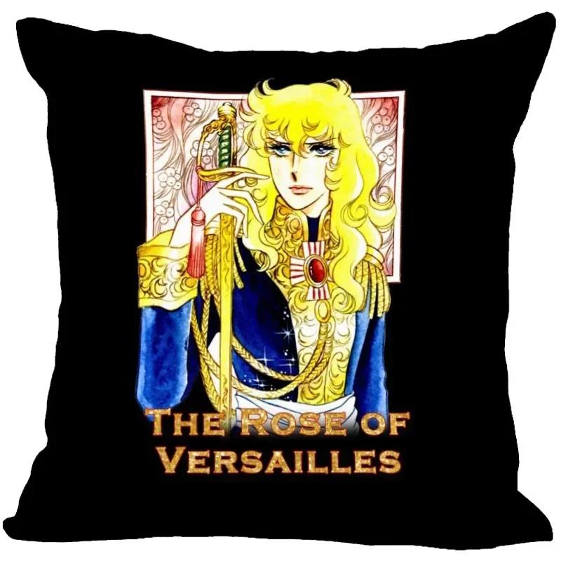 Anime The Rose Of Versailles Pillow Case For Home Decorative Satin Pillows Cover Invisible Zippered Throw Cushions Cover 1007