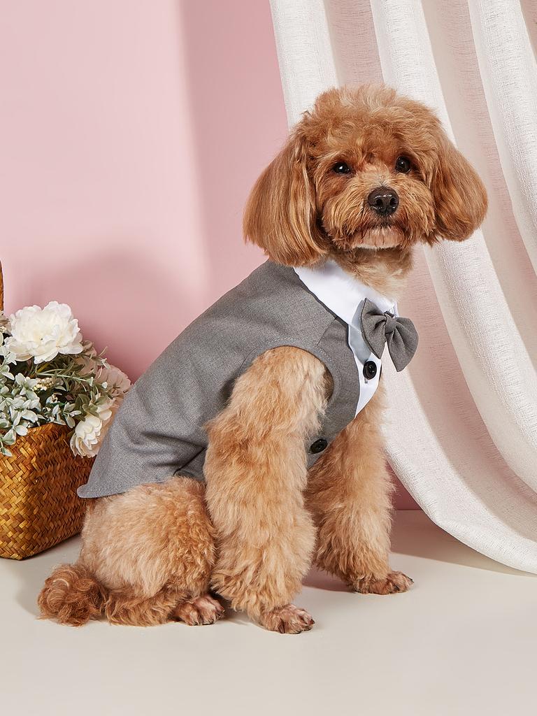 Hunde Tanktop Hunde Weste Katze Hund Welpe Schleife T-Shirts Kleidung für Kleine Hunde Kätzchen für Hochzeit