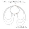 Boho Imitation Pearl Multi Layer Body Chain Beaded Shoulder Chain for Women Beach Vacation Daily Wear Jewelry