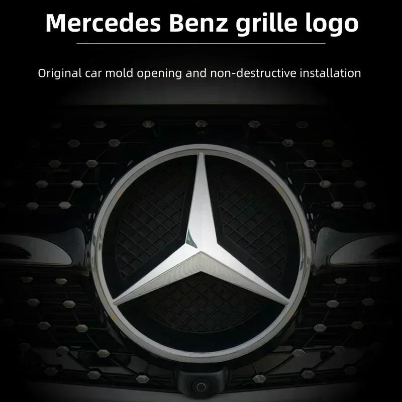 Black border and silver border decoration for Mercedes Benz W204 2006-2012 B/V class 2005-10 Car Front Grilled Star Emblem Logo ZSY5
