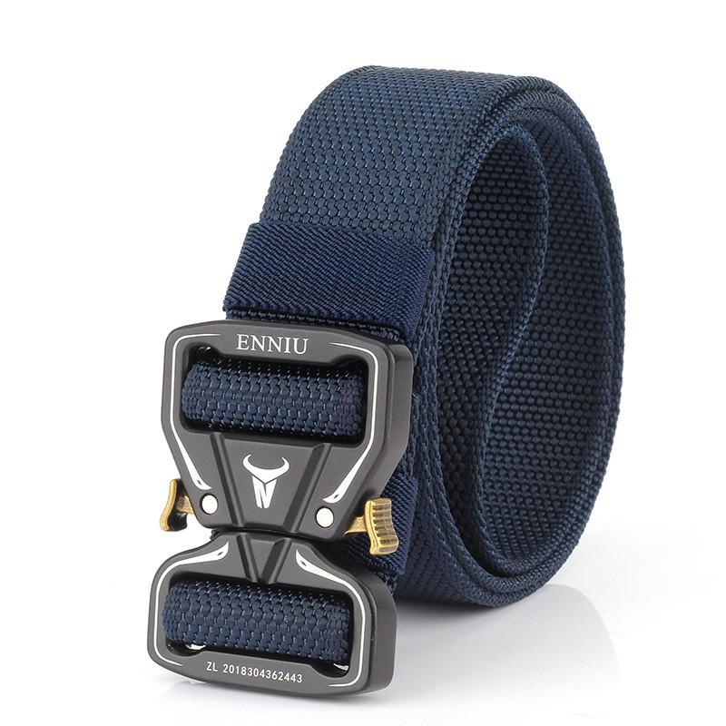 

Two-way Cobra Buckle Nylon Waist Men Outdoor Student Training Quick-drying Canvas Belt Trend 125cm королівський синій колір