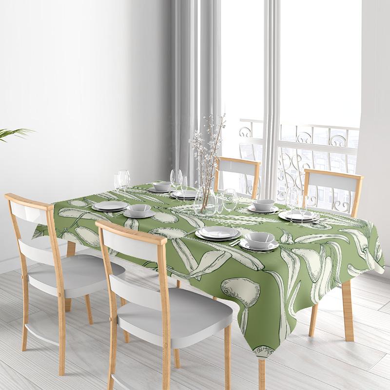 Modern Green Floral Tablecloth Decor Home Decoration Dining Mat 105X163Cm Kitchen Cover Table Linen Soft Material Bedroom Sofa C