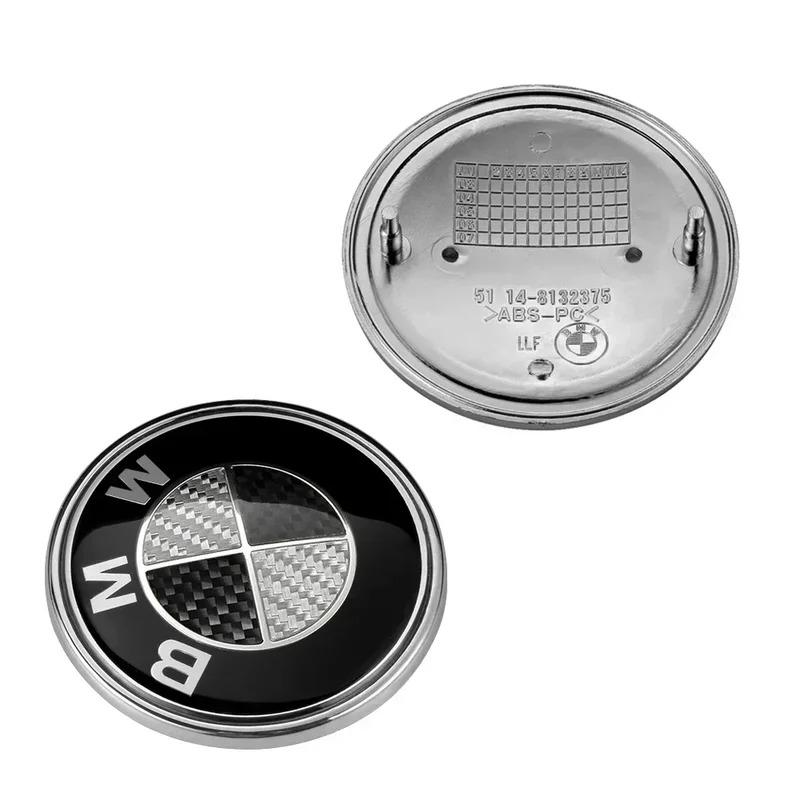 automobile hood and trunk badge carbon fiber decorative badge 74/82mm for BMW X3 X5 X6 X7 E70 E30 F32 F35 F02 F07 F18 F07