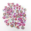 100Pcs Colorful Flower 2 Holes Wooden Buttons Sewing Scrapbook Craft DIY Decor
