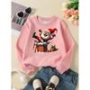 Kids Crewneck Sweatshirt, Santa Claus Chimney Christmas Gift Red Print,Casual Sportswear for Spring & Autumn