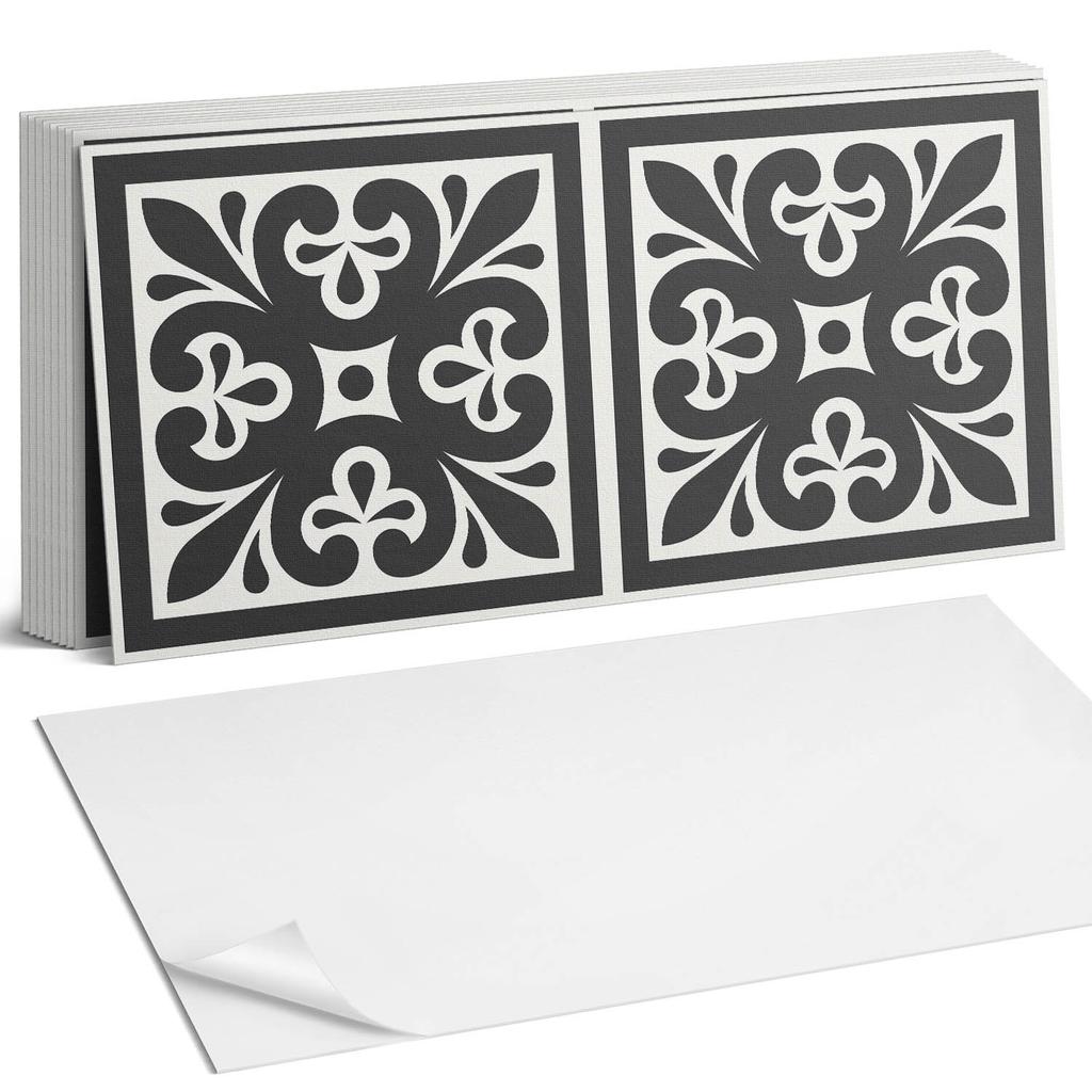 Paczka Kafelków Winylowych Łatwy Montaż Wzór Z Eleganckimi Motywami 10X40X20 Cm