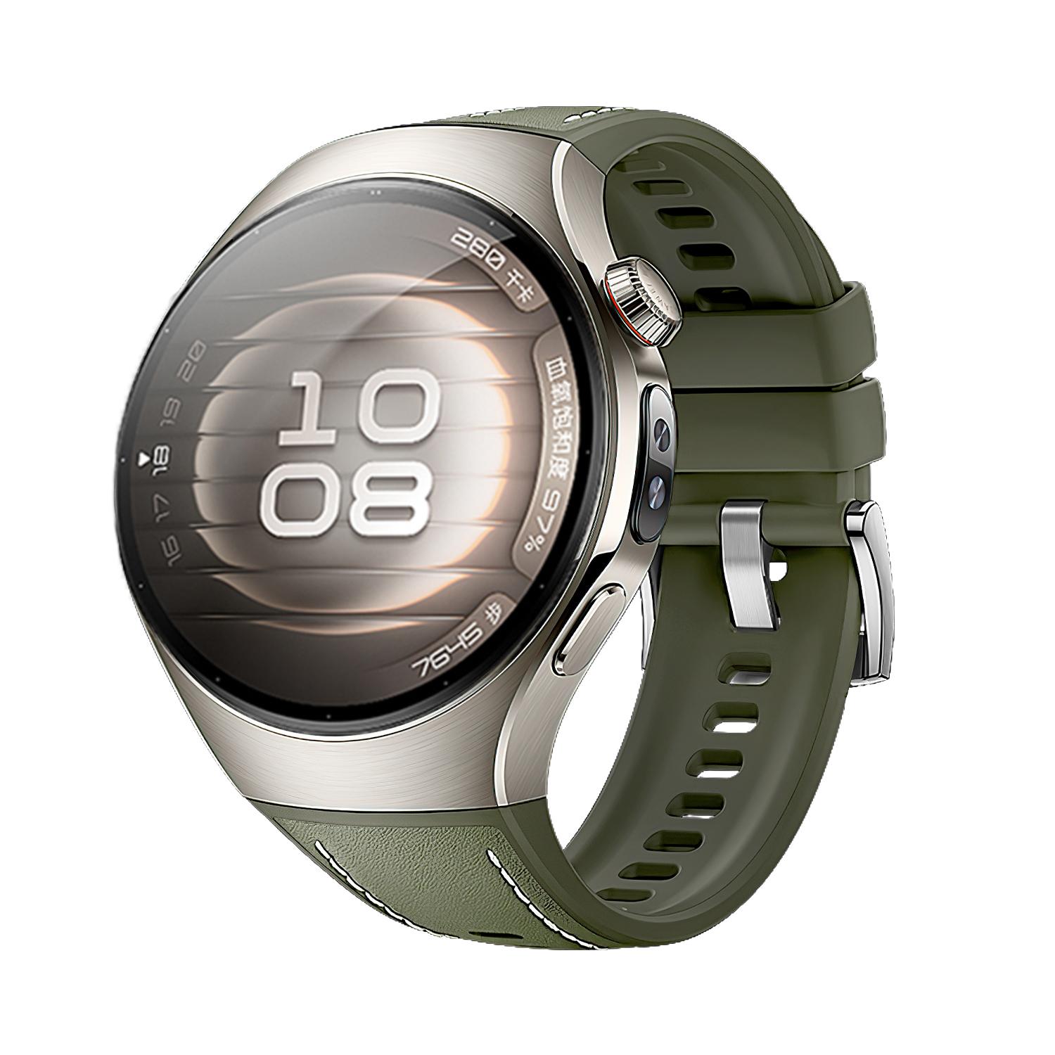 

Оригінальний розкішний шкіряний ремінець для Huawei Watch 5 46MM Без проміжків Гумовий ремінець для Huawei Watch 5 42mm Бізнес-ремінець зі швидким кріпленням For Huawei 5 46mm