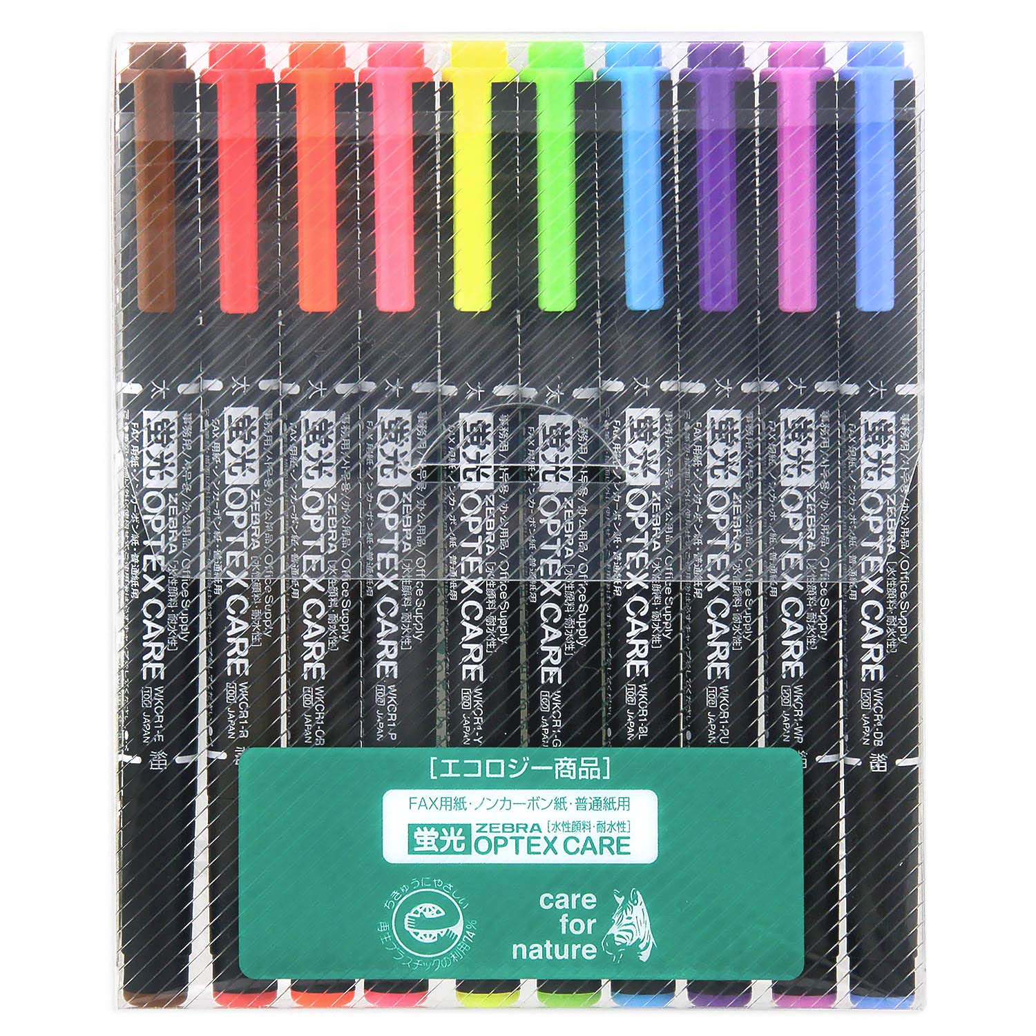 

Zebra Optex Care Highlighter Set, 10 Colors - WKCR1-10C Luminescent Pens for Office & School Use