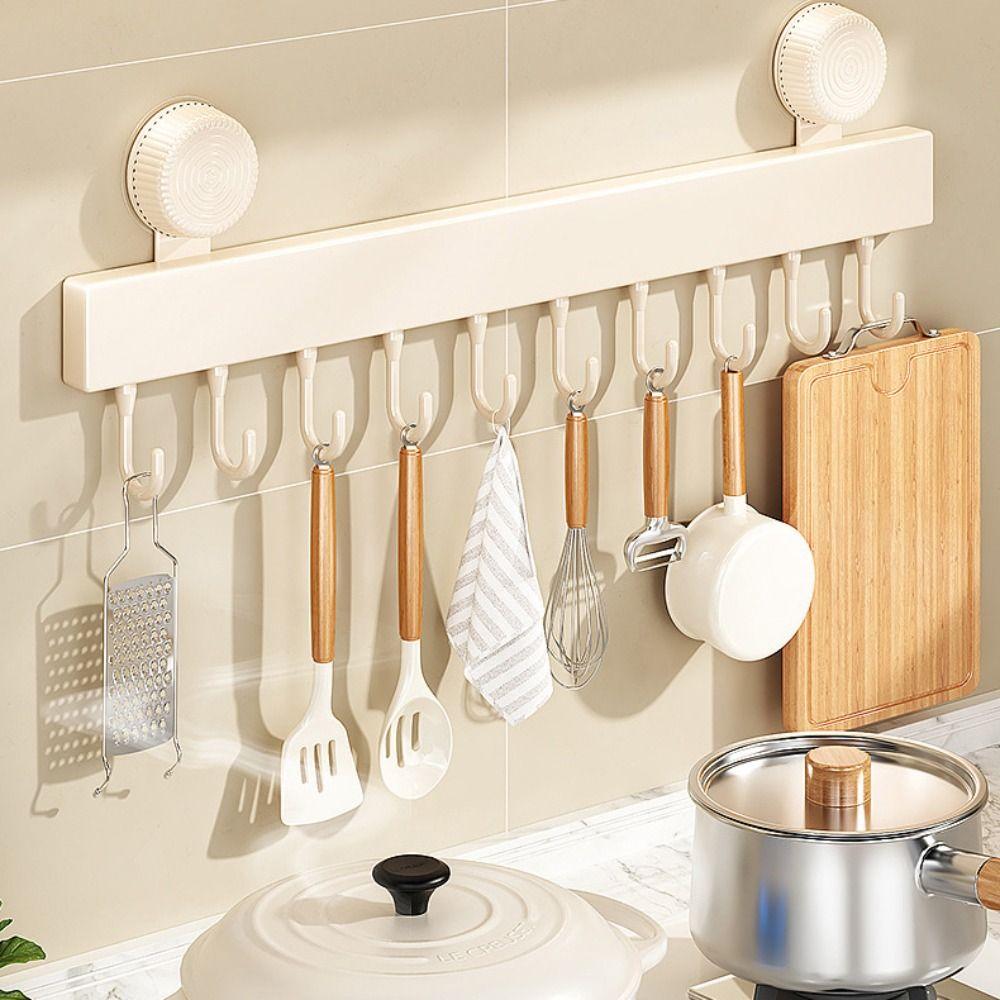 Wall-mounted Suction Cup Hooks Detachable Clothes Hanger Multifunctional Bathroom Rack  Household