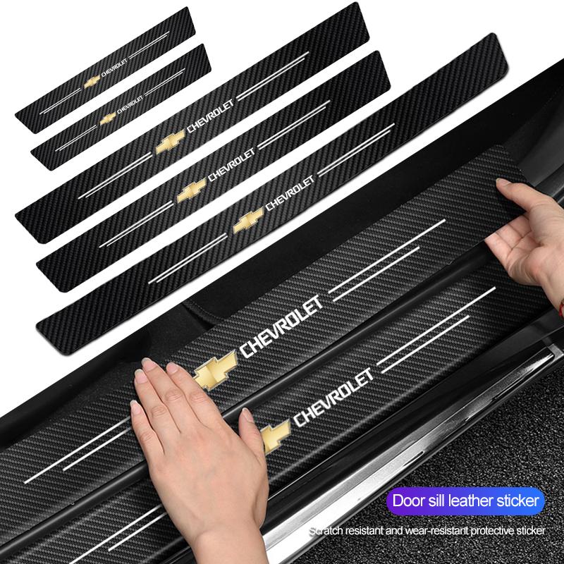 Car Threshold Protection Sticker Trunk Carbon Fiber Decor For Chevrolet Equinox Suburban Cruze Malibu Traverse Blazer Colorado