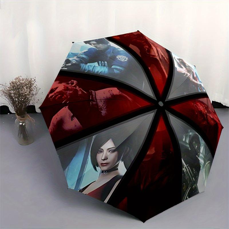 1pc Resident Evil Theme Automatic Folding Umbrella - 3 Folding Design, Vivid Cartoon Pattern, Suitable for Outdoor Activities, A Gift for Fans In