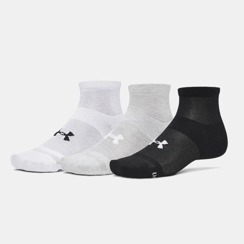 Under Armour Unisex Essential Mesh 3PK Quarter Socks 6010883-008 3780685 M