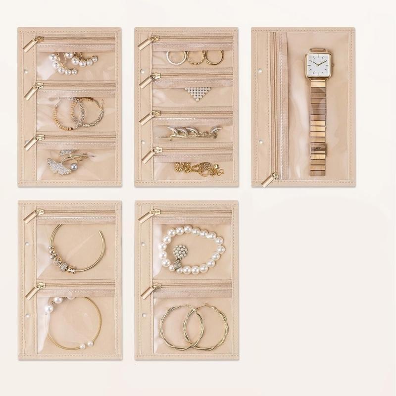 Schmuckaufbewahrungsbuch Wasserdichte Transparente Aufbewahrungsalben für Ohrringe Halsketten Ringe Schreibtisch Schubladen-Organizer