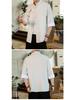 Spring/Summer 2020 Men's Cotton Linen Embroidered Seven-Sleeve Shirt with Frog Buttons - Retro Hanfu Style