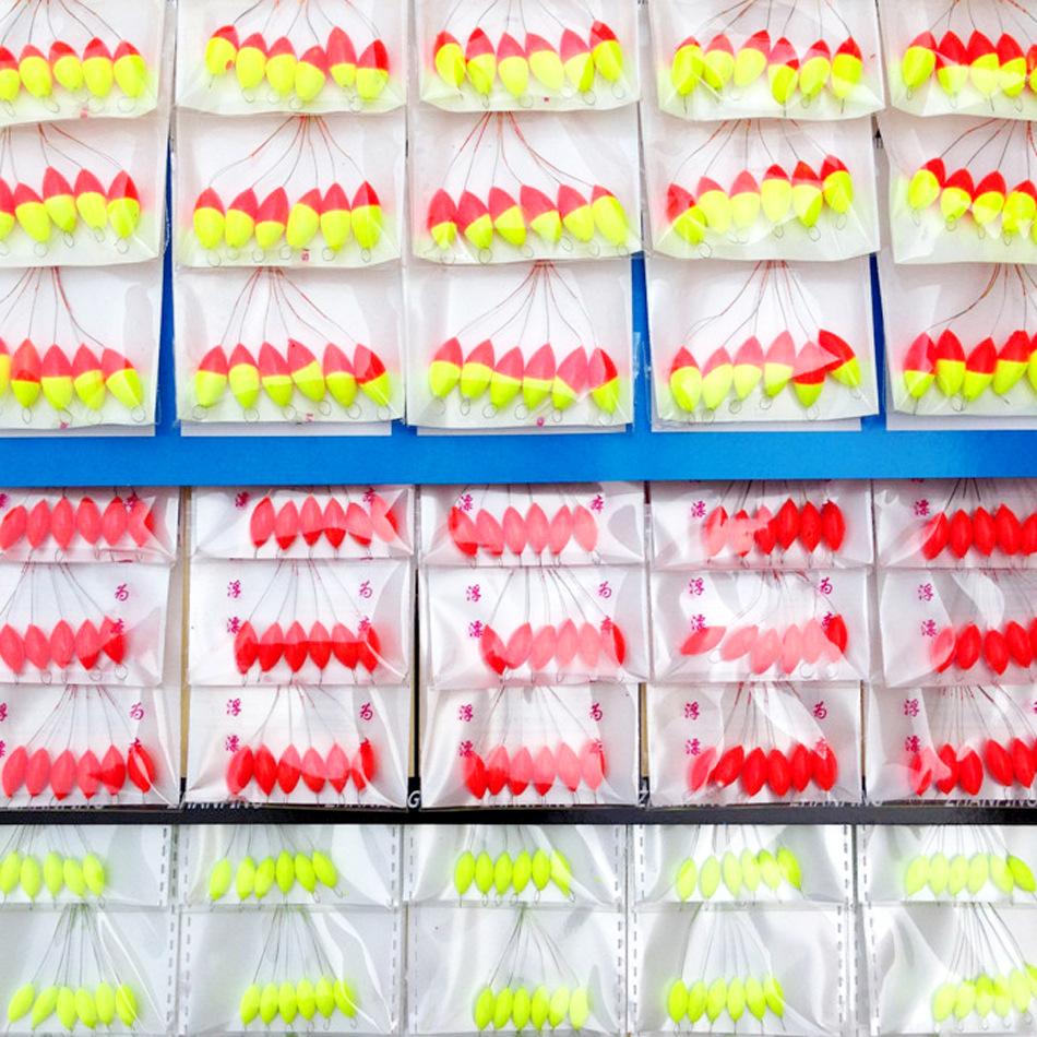Fluorescent Yellow & Red Seven-Star Oval Fishing Float